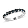 Monte Belo Indicolite Half Eternity Band Ring in Platinum Over Sterling Silver (Size 6.0) 0.60 ctw - Sticky add to cart bar