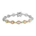 Premium Ethiopian Welo Opal Bracelet in Vermeil YG and Platinum Over Sterling Silver (6.50 In) 14.60 Grams 5.90 ctw - Sticky add to cart bar