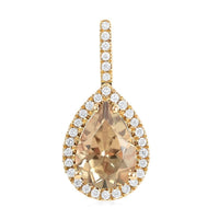 Certified and Appraised Iliana 18K Yellow Gold AAA Turkizite and G-H SI Diamond Halo Pendant 2.20 ctw