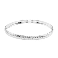 Sterling Silver 6mm Width Diamond-Cut Bangle Bracelet (8.00 In) 4.35 Grams