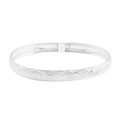 Sterling Silver 7.5mm Width Diamond-Cut Sandblasting Bangle Bracelet (7.00 In) 4.60 Grams - Sticky add to cart bar