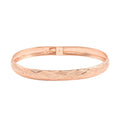 14K Rose Gold Over Sterling Silver 7.4mm Width Diamond-Cut Sandblasting Bangle Bracelet (7.00 In) 4.75 Grams - Sticky add to cart bar
