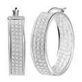 Sterling Silver Sandblast In-out Hoop Earrings 3.75 Grams - Sticky add to cart bar