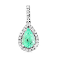 Certified & Appraised Rhapsody 950 Platinum AAAA Boyaca Colombian Emerald and E-F VS Diamond Pendant 1.60 ctw