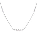 Moissanite Beaded Necklace 20-22 Inches in Rhodium Over Sterling Silver 9.35 ctw - Sticky add to cart bar