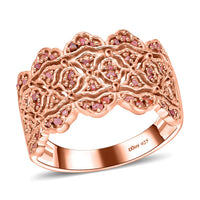 Uncut Natural Pink Diamond Ring in Vermeil Rose Gold Over Sterling Silver (Size 10.0) 0.25 ctw