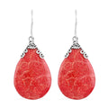 Sponge Coral Pear Shape Earrings in Sterling Silver - Sticky add to cart bar