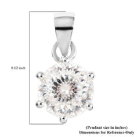 120 Facets Moissanite Solitaire Pendant in Sterling Silver 2.00 ctw