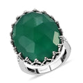 Verde Onyx Rose Cut Fancy Ring in Sterling Silver (Size 6.0) 7.30 ctw - Sticky add to cart bar