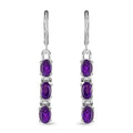 TLV Multi Gemstone Lever Back Earrings in Stainless Steel 2.90 ctw - Sticky add to cart bar