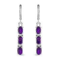 TLV Multi Gemstone Lever Back Earrings in Stainless Steel 2.90 ctw