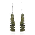 Artisan Crafted Rough Cut Bohemian Moldavite Fancy Earrings in Sterling Silver 10.30 ctw - Sticky add to cart bar