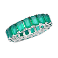 Verde Onyx Eternity Band Ring in Platinum Over Sterling Silver 11.40 ctw
