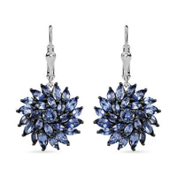 Tanzanite Floral Spray Earrings in Platinum Over Sterling Silver 5.40 ctw