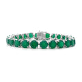 Verde Onyx Tennis Bracelet in Platinum Over Sterling Silver (6.50 In) (13.75 g) 32.30 ctw - Sticky add to cart bar