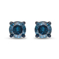 Blue Diamond Stud Earrings in Platinum Over Sterling Silver 1.10 ctw - Sticky add to cart bar