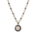 Premium Rainbow Moonstone and Catalina Iolite Flower Necklace 18 Inches in Vermeil Yellow Gold Over Sterling Silver 11.50 ctw - Sticky add to cart bar