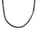 Parti Sapphire Beaded Necklace 20 Inches in Platinum Over Sterling Silver 50.00 ctw - Sticky add to cart bar