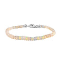 Ethiopian Welo Opal Beaded Bracelet in Platinum Over Sterling Silver (7.25 In) 14.00 ctw - Sticky add to cart bar