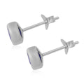 Tanzanian Blue Spinel (DF) 1.15 ctw Stud Earrings in Platinum Plated Sterling Silver, Blue Solitaire Studs, Anniversary Gifts For Her - Sticky add to cart bar
