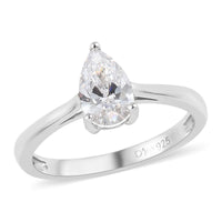 J Francis Embellished with Zirconia by Swarovski 1.30 ctw Ring in Platinum Over Sterling Silver (Size 17.0)