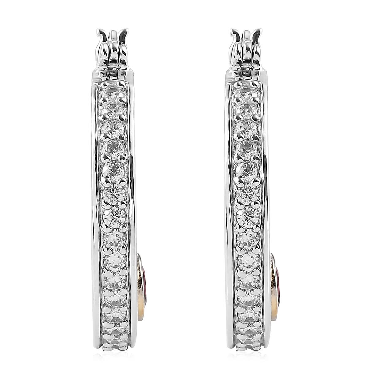 KARIS Peridot and Simulated Diamond Earrings in ION Plated 18K YG and Platinum Bond 3.10 ctw