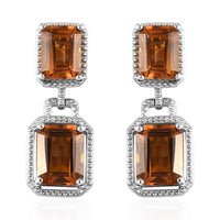 Santa Ana Madeira Citrine Dangle Earrings in Platinum Over Sterling Silver 7.75 ctw
