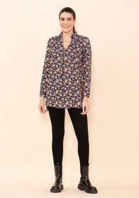TAMSY Blue Rayon Staple Top -L