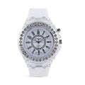 STRADA Austrian Crystal Japanese Movement Watch with White Silicone Strap (25.40 mm) (6.0-7.75 Inches) - Sticky add to cart bar