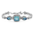 Bali Legacy Peacock Quartz (Triplet) Tulang Naga Chain Bracelet in Sterling Silver (7.50 In) 12.90 ctw - Sticky add to cart bar