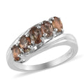 Jenipapo Andalusite 5 Stone Ring in Platinum Over Sterling Silver (Size 7.0) 1.10 ctw - Sticky add to cart bar
