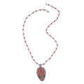 MARVEL Simulated Ruby Crystal Necklace 18 Inches in Silvertone - Sticky add to cart bar