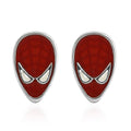Marvel Spider-Man Red Enamel Face Stud Earrings in Silvertone - Sticky add to cart bar