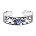 Bali Legacy Amethyst and Abalone Shell Evil Eye Protector Cuff Bracelet in Sterling Silver 1.25 ctw - Sticky add to cart bar